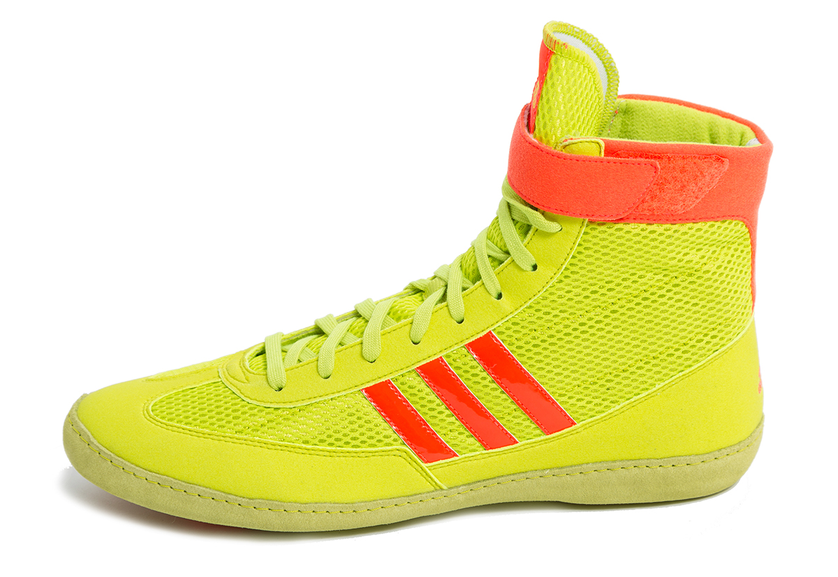 adidas MM Combat Speed Wrestling Shoes, color: Yellow/Orange - Click Image to Close
